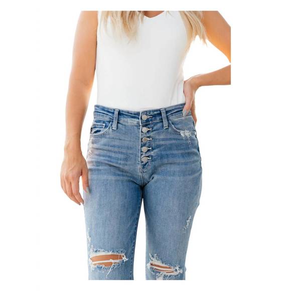 NEW JUDY BLUE the traveler denim jeans in washed blue - Picture 5 of 5